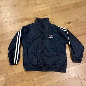 Penn State Nittany Lions Zip-up Jacket/windbreaker navy blue with white stripes